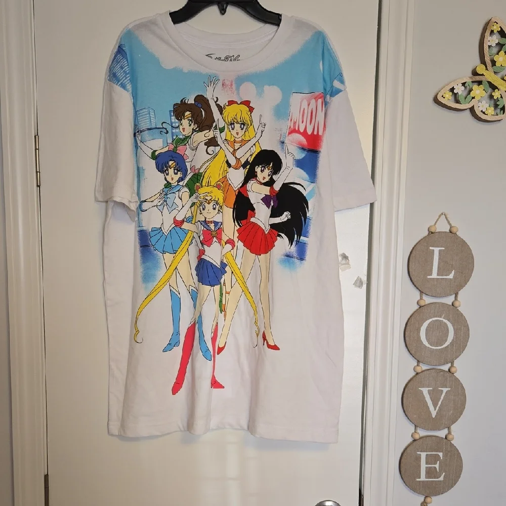 Sailor Moon Graphic Tee - White and Blue - Picture 1 of 4